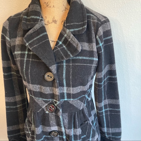 Aeropostale plaid pea coat - Picture 3 of 11